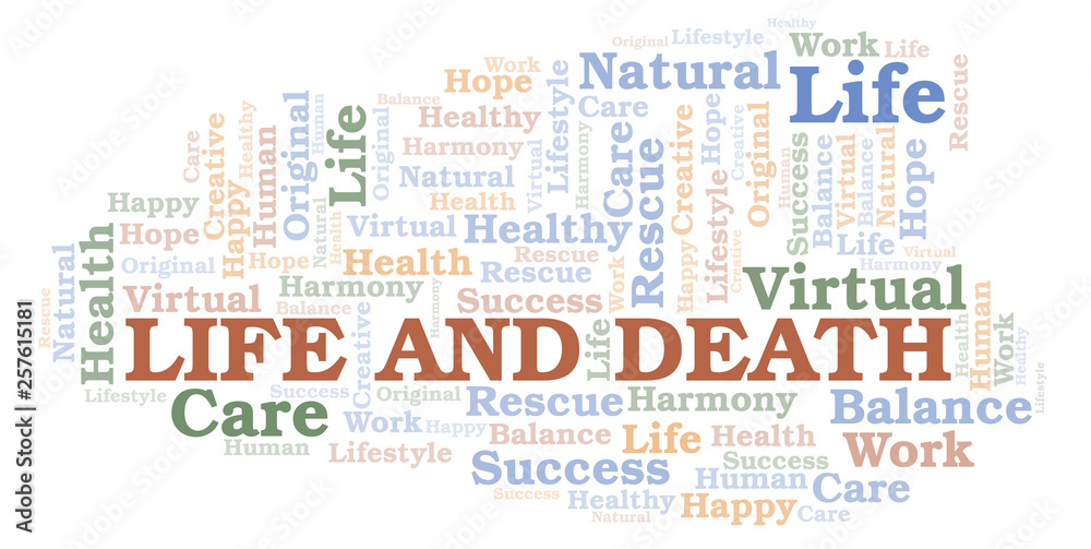 Fototapeta premium Life And Death word cloud.