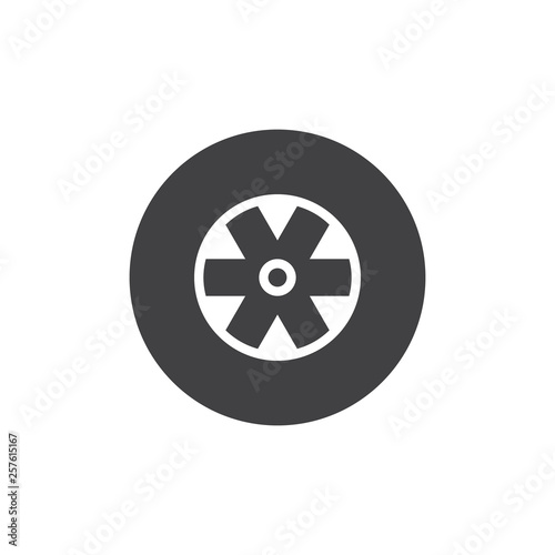 Car wheel vector icon. filled flat sign for mobile concept and web design. disk car wheel tyre glyph icon. Symbol, logo illustration. Pixel perfect vector graphics