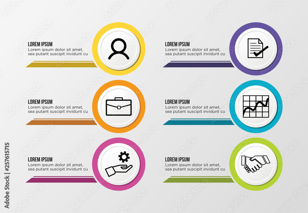 Modern Vector Infographics Elements Design Template. Business Data Visualization Timeline with Step Option and Marketing Icons can be used for workflow layout, presentation, diagram, annual reports