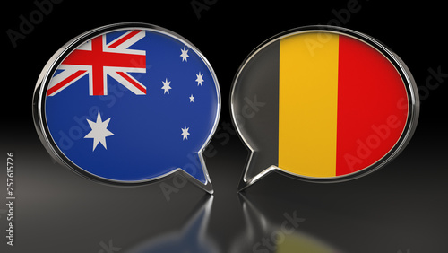 Australia and Belgium flags with Speech Bubbles. 3D Illustration Free Download Australia and Belgium flags with Speech Bubbles. 3D Illustration - GFXLoad