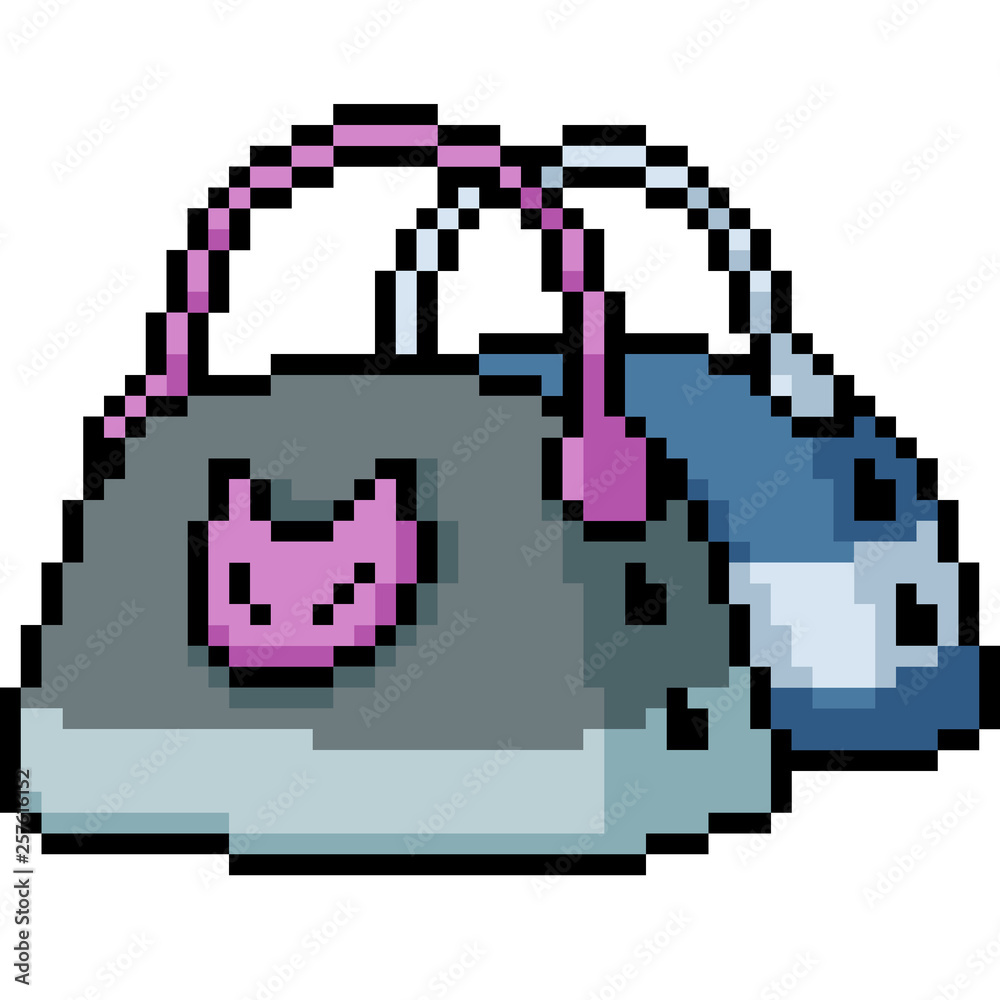 Fototapeta premium vector pixel art fashion purse