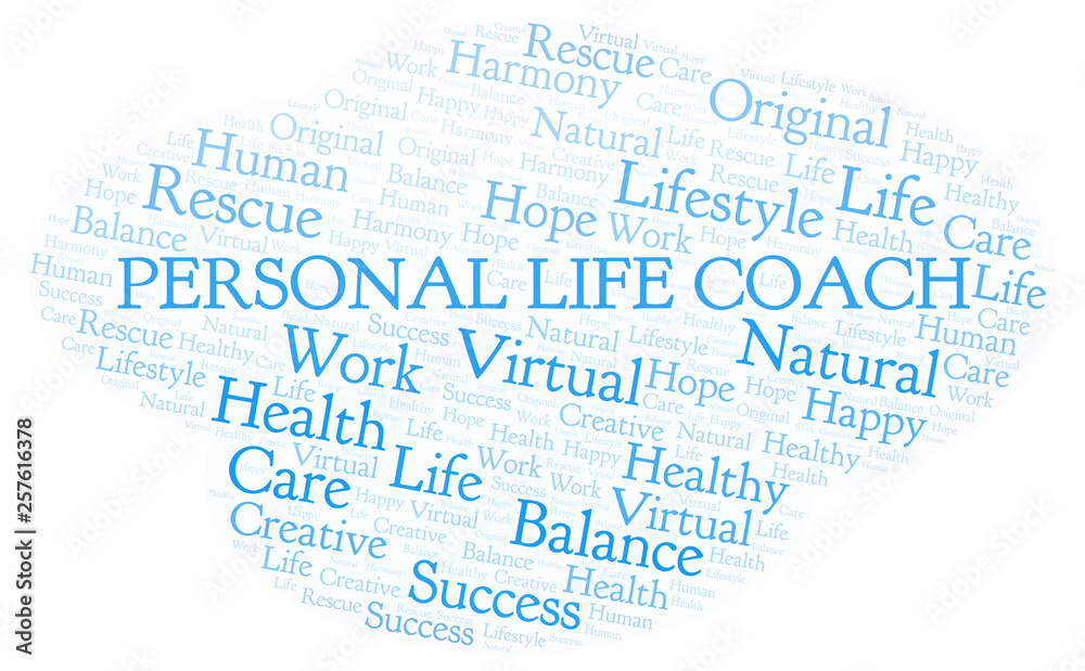 Obraz premium Personal Life Coach word cloud.