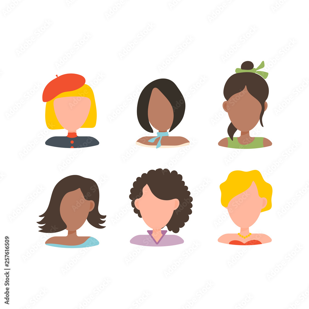 User avatar profile picture icon set including female. Vector ...