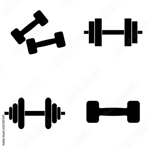 Dumbbell icon, logo isolated on white background