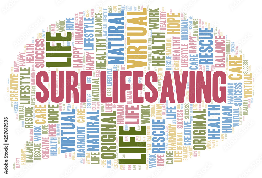 Obraz premium Surf Lifesaving word cloud.