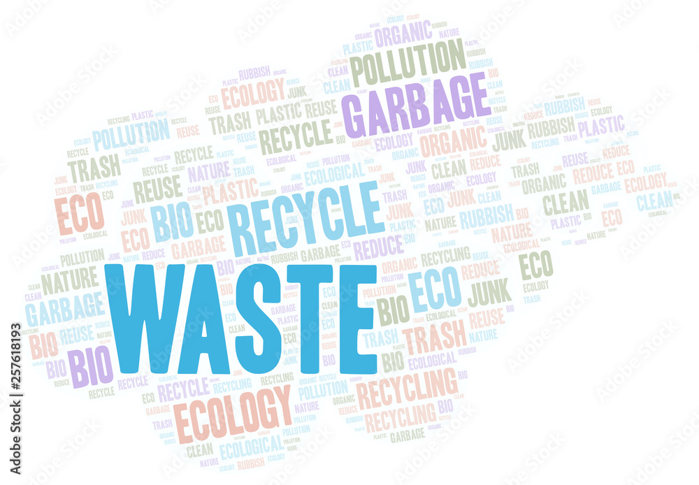 Obraz premium Waste word cloud.