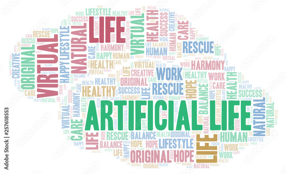 Obraz premium Artificial Life word cloud.