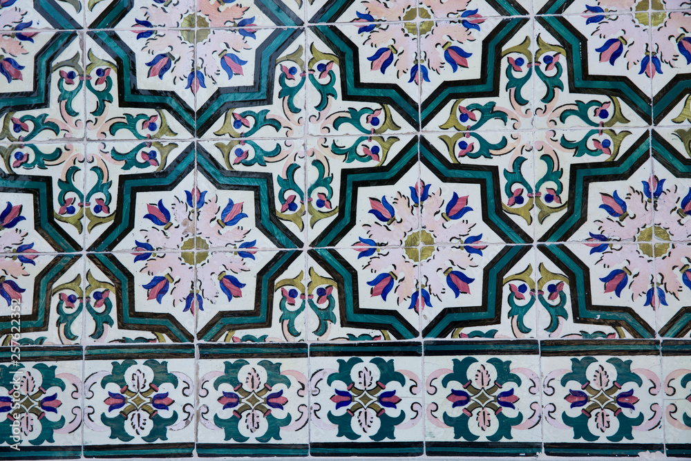 Traditional ornate portuguese decorative tiles 