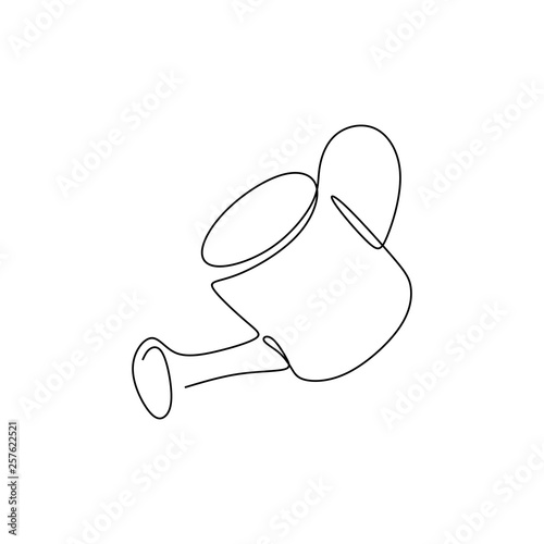 continuous line drawing tool Watering the plants.