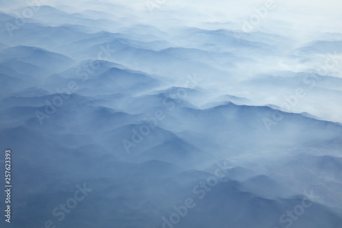 Carpathian Mountains from above at winter