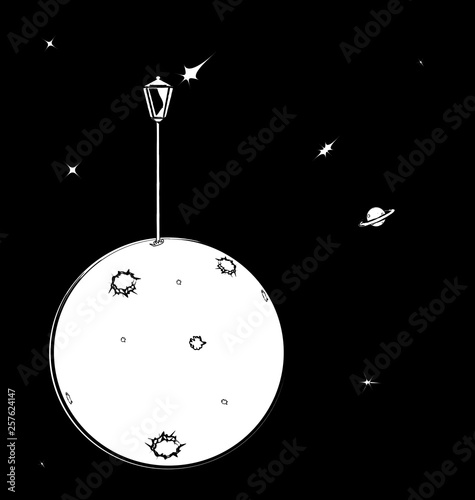 black white background image of space with abstract lantern