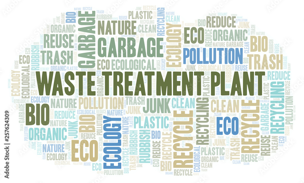 Fototapeta premium Waste Treatment Plant word cloud.