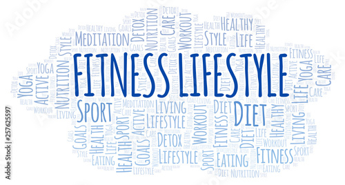 Fitness Lifestyle word cloud.
