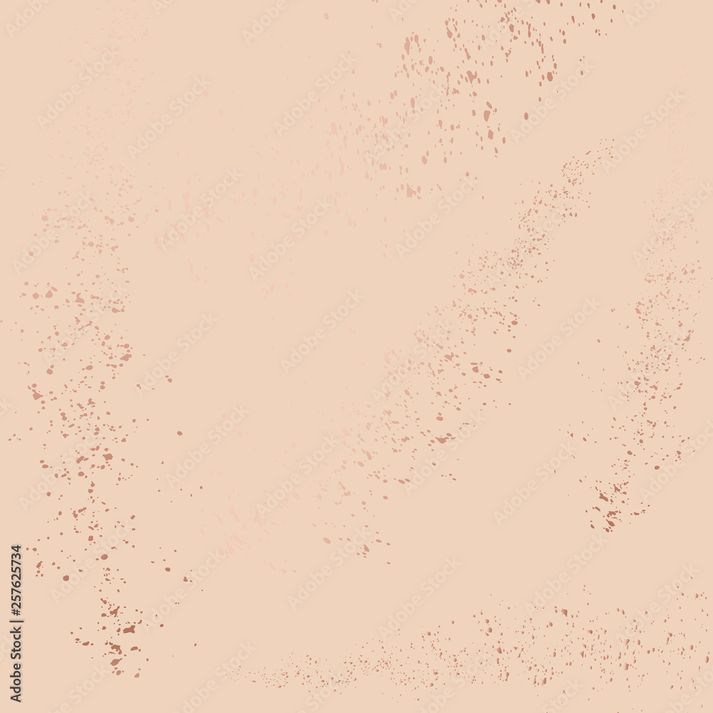 Sparkled glittern golden splashes on pastel beige nude background. Vector decoration for wallpaper, canvas, wedding, business cards, advertising, wrapping paper, trendy invitations.