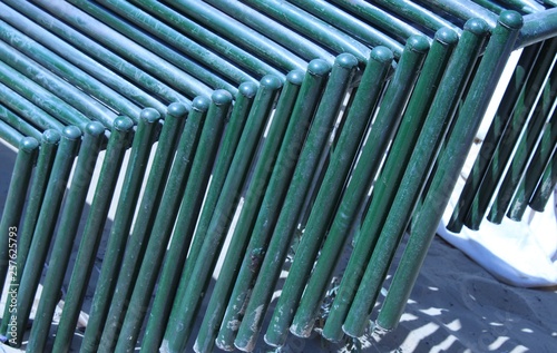 wrought iron bed legs placed in the rural market shop © Om Mishra