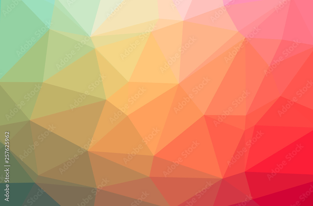 Fototapeta premium Illustration of abstract Green, Orange horizontal low poly background. Beautiful polygon design pattern.