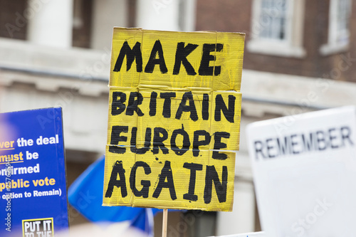 Make Britain Europe again banner at an Anti Brexit protest