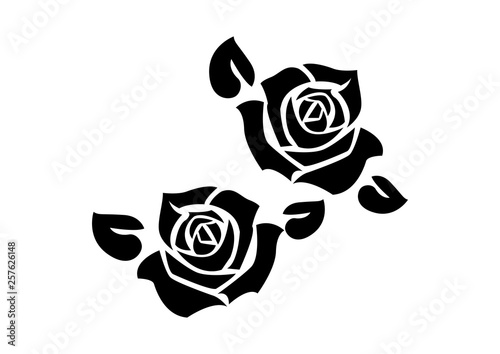  トライバルのデザイン。バラの花。ファッションタトゥー。ステッカー。