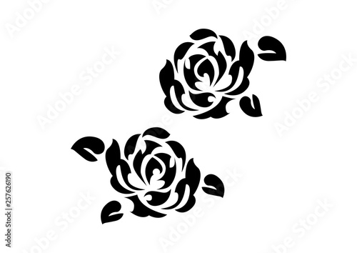  トライバルのデザイン。バラの花。ファッションタトゥー。ステッカー。