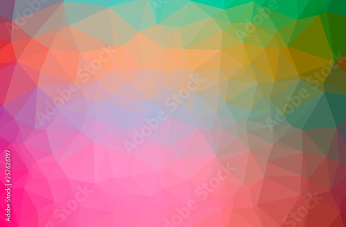 Illustration of abstract Green, Pink horizontal low poly background. Beautiful polygon design pattern.