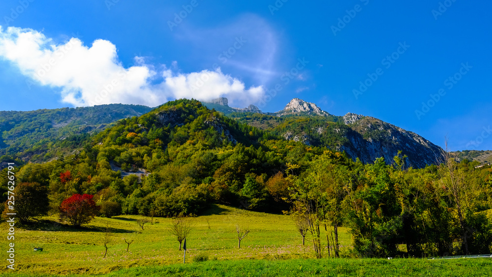 Mountain Trekking Day at the Vajont dam. Vajont, Italy. September 2018 Mountain Trekking Day at the Vajont dam. Vajont, Italy. September 2018