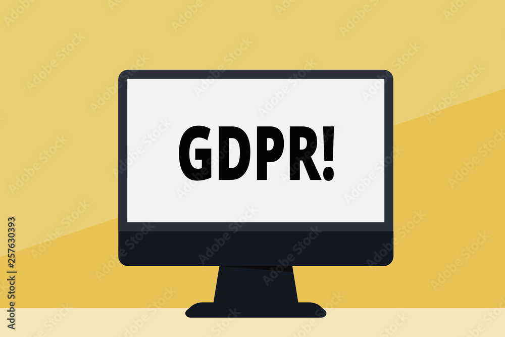 Word writing text Gdpr. Business photo showcasing General Data Protection Regulation privacy eu laws compliance Blank Space Desktop Computer Colorful Monitor Screen Freestanding on Table Word writing text Gdpr. Business photo showcasing General Data Protection Regulation privacy eu laws compliance Blank Space Desktop Computer Colorful Monitor Screen Freestanding on Table