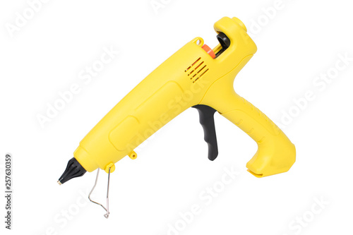 Electric glue gun isolated on white