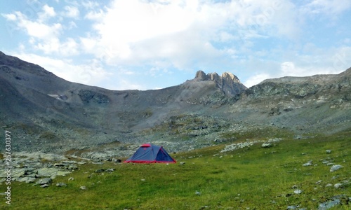 camping in the mountains