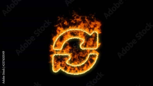 Wallpaper Mural sync  symbol inflames. Then disappears. In - Out loop. Alpha channel Premultiplied - Matted with color black Torontodigital.ca