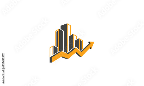 3D Arrow and building vector
