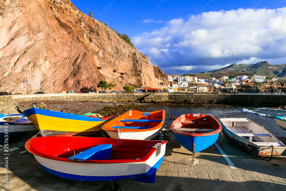 Puerto de Sardina - colorful traditional fishing village in Gran Canaria. Canary islands