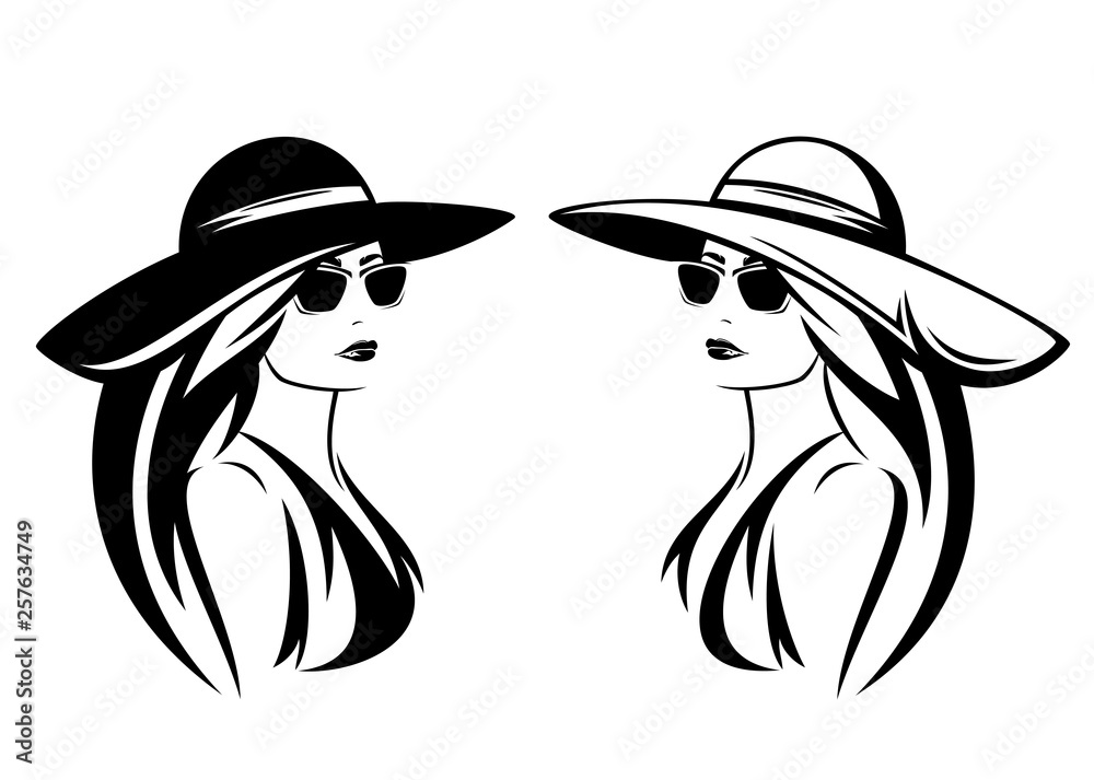 elegant woman wearing hat and sunglasses beautiful fashionista with