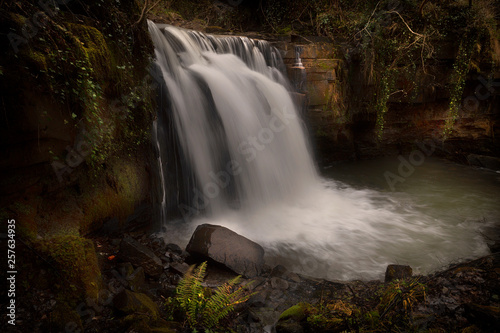 Mervyn s memories Waterfall One of the many beautiful un-named waterfalls along the trail called  Mervyn s Memories  near Glynneath in the Brecon area of South Wales  UK