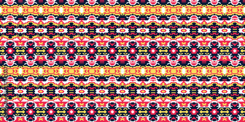 Horizontal seamless pattern winter design. Ethnic textile print. Vector fashion background.