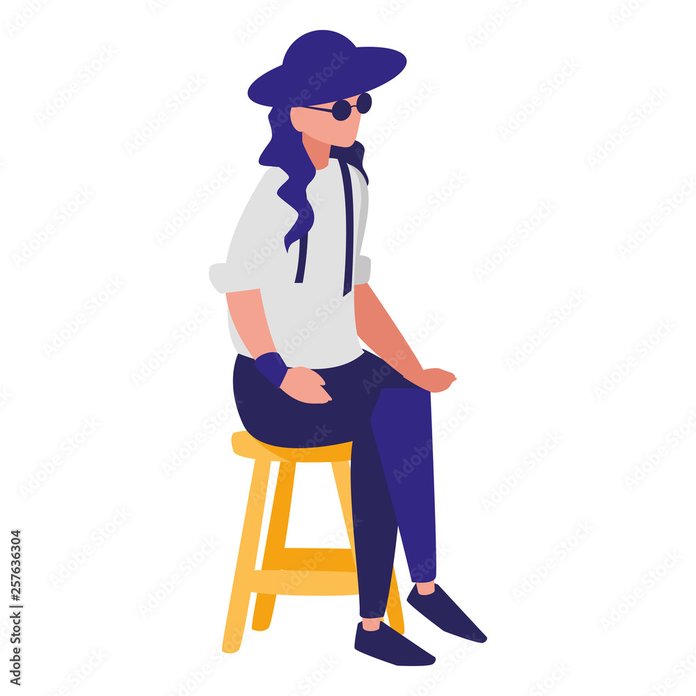 musician classic with hat and sunglasses avatar character
