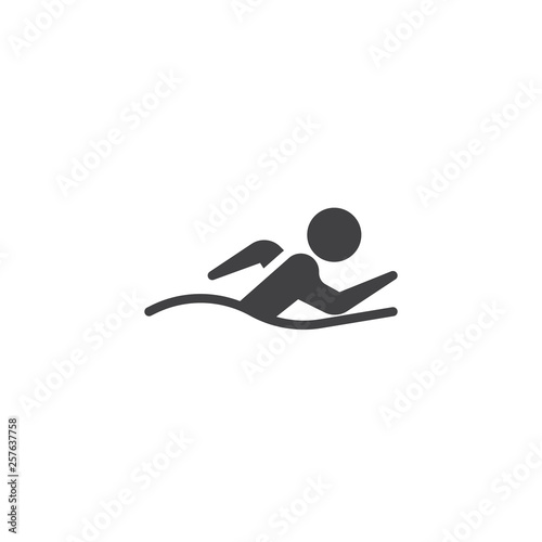 Swimming swimmer vector icon. filled flat sign for mobile concept and web design. Pool swim glyph icon. Summer sports game symbol, logo illustration. Pixel perfect vector graphics