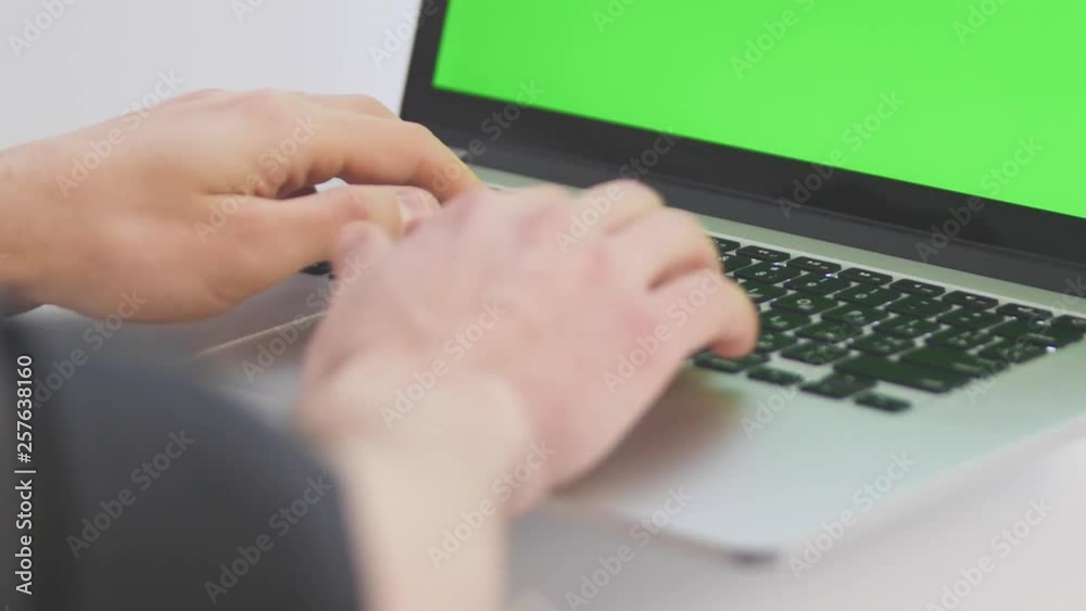 Handsome businessman working on freelance. Close-up 4k Handsome businessman working on freelance. Close-up 4k
