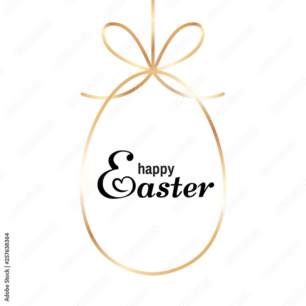 Obraz premium Vector easter egg symbol, icon, greeting card. Text: happy Easter