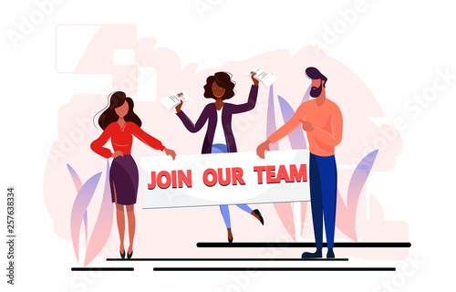 A colourful illustration that calls to join the team