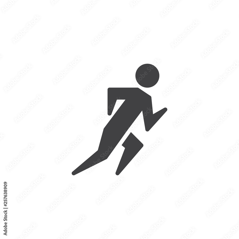 Track and field athlete vector icon. filled flat sign for mobile concept and web design. Sprinter runner man glyph icon. Symbol, logo illustration. Pixel perfect vector graphics