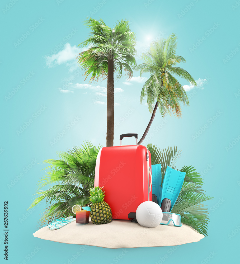 Fototapeta premium Travel concept, 3d rendering