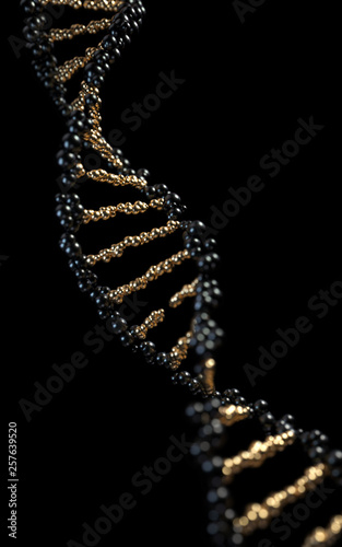 DNA molecules  structure of the genetic code  3d rendering conceptual image.