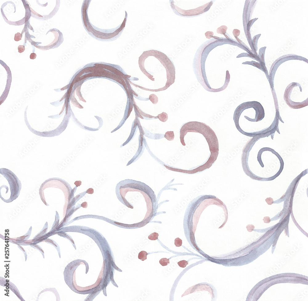 Watercolor drawing seamless pattern, motif with patterns. Watercolor drawing seamless pattern, motif with patterns.