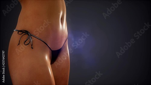 Sexy woman in bikini posed in studio