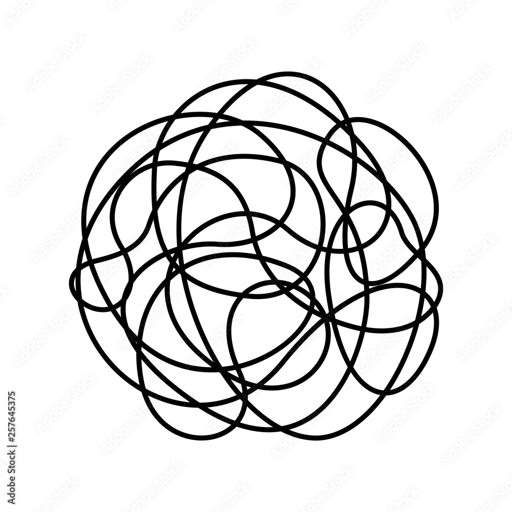 Chaotic line isolated on white background Chaotic line isolated on white background