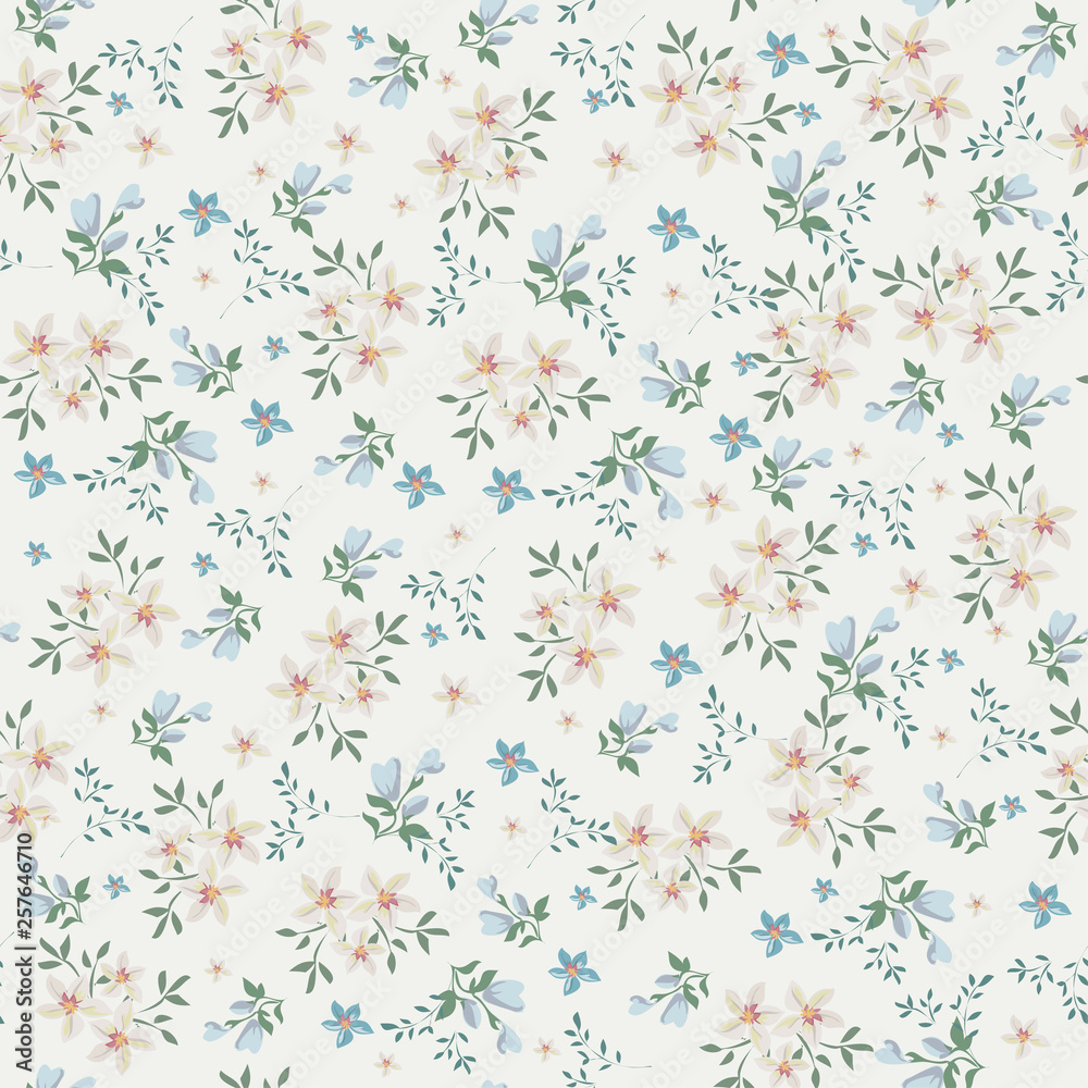 Seamless vintage floral pattern for gift wrap and fabric design