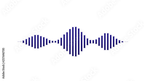 Wave sound vector background. Music flow soundwave design, dark elements isolated on white backdrop. Radio beat frequency consist of lines