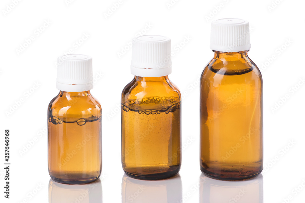 Three bottle with liquid medicine