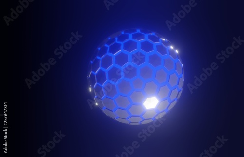 3d glowing ball
