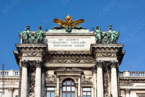 Photography Austria, Vienna: Roof top above main entrance of famous New Castle (Neue Burg) i